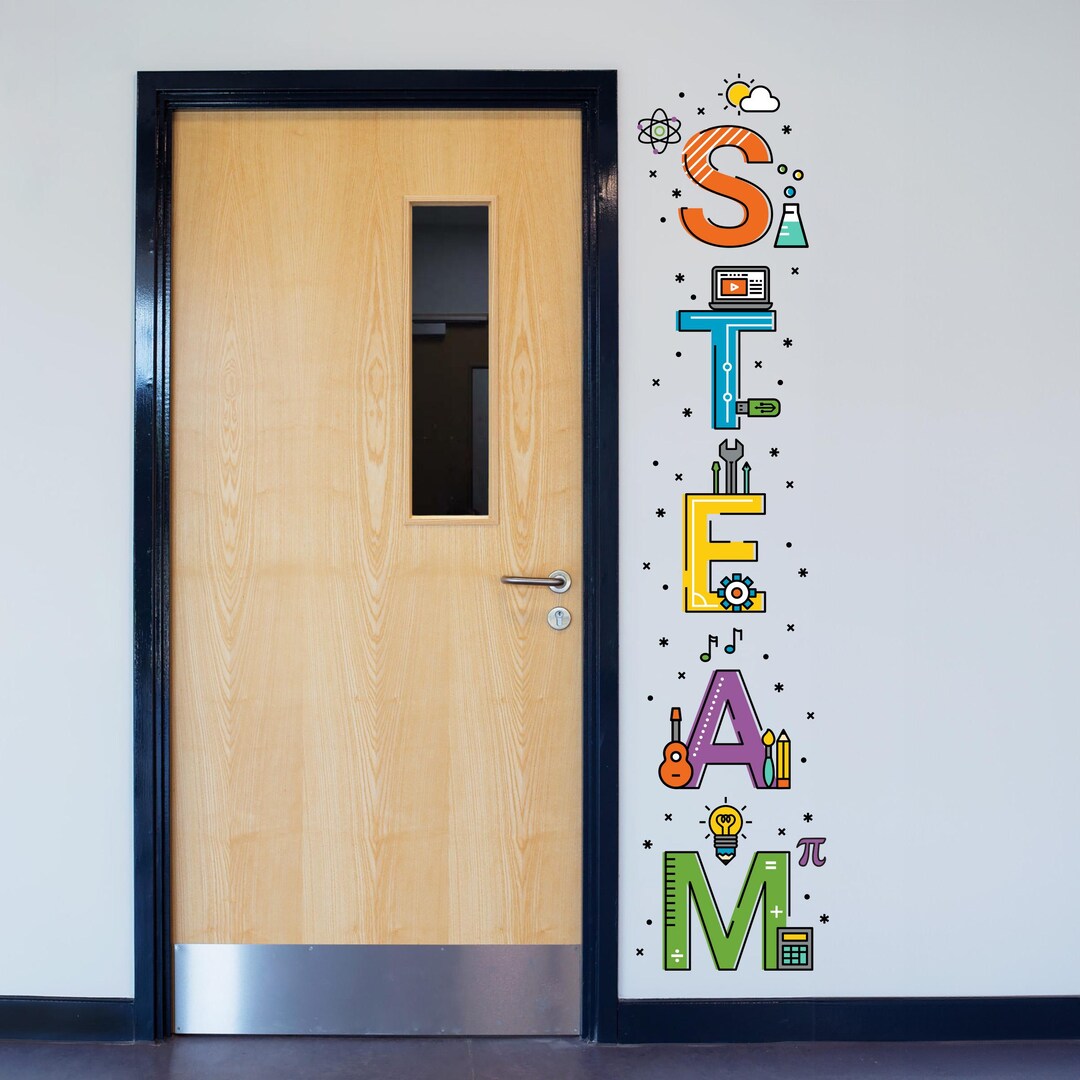 STEAM Decal | Vertical Classroom Wall Art | Science Technology ...