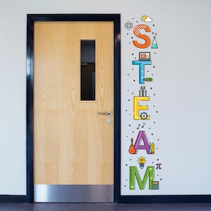 STEAM Decal | Vertical Classroom wall art | Science Technology Engineering Art Math