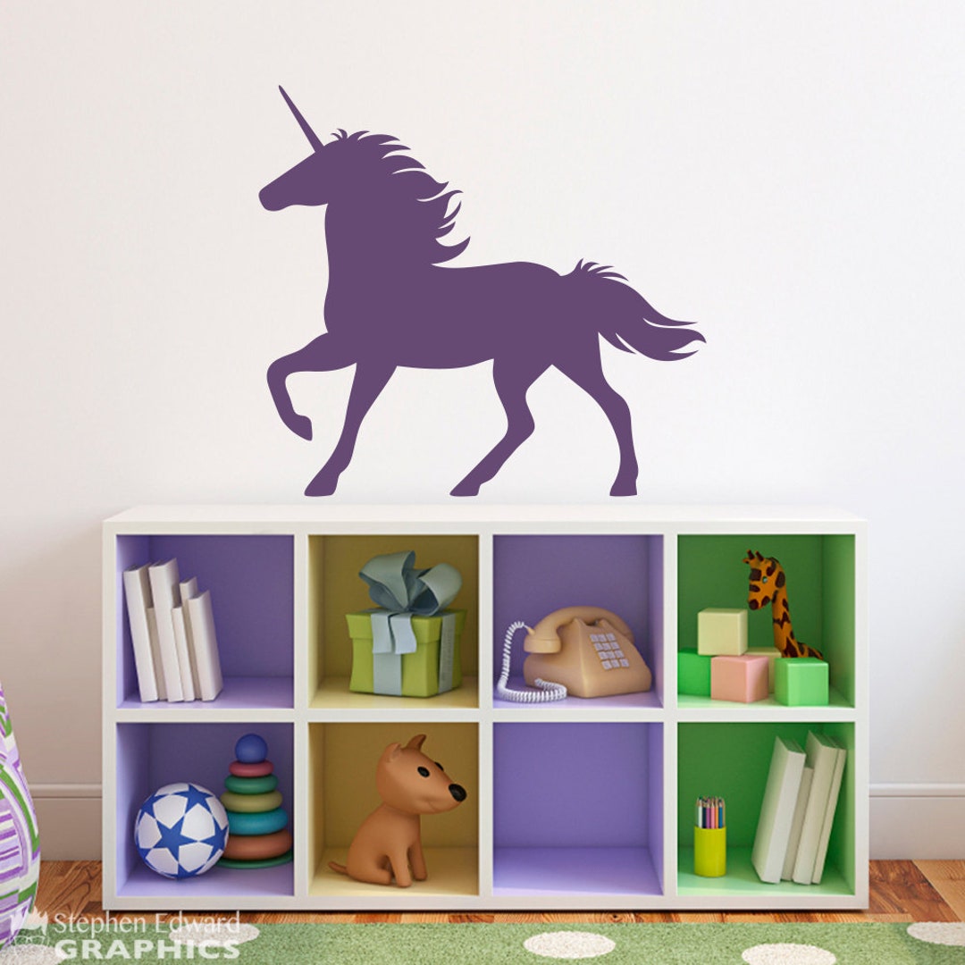 Unicorn Wall Decal | Girl Bedroom Decor | Fairy Tale Wall Art - Etsy