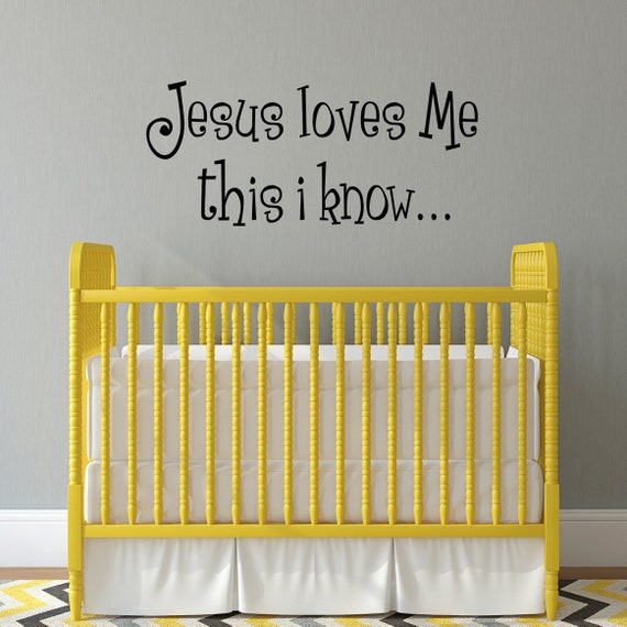 Jesus Loves Me Wall Decal: Christian Nursery Vinyl Decor