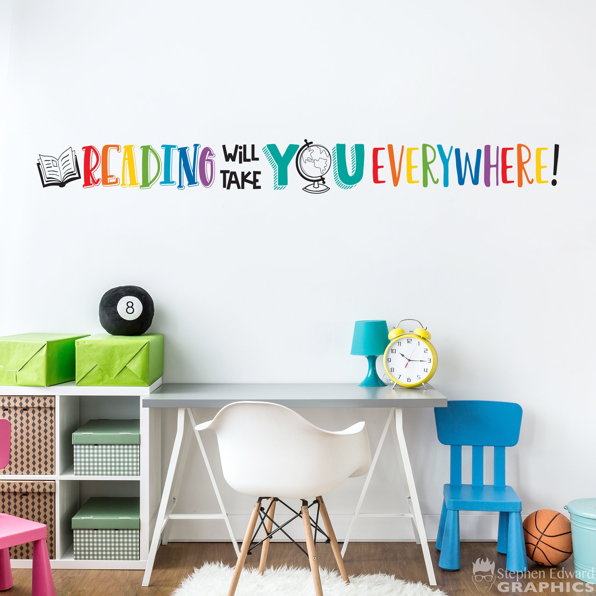 Reading will take you Everywhere Decal | Classroom Vinyl | Library Wall Sticker Decor