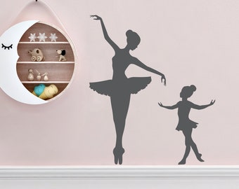 Big Ballerina Little Ballerina Decal Set | Girl Bedroom Wall Art | Ballet Decor