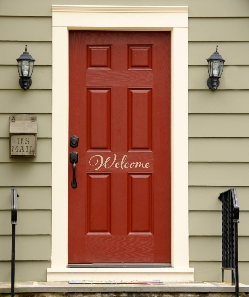 Welcome Decal Front Door Script Image 0