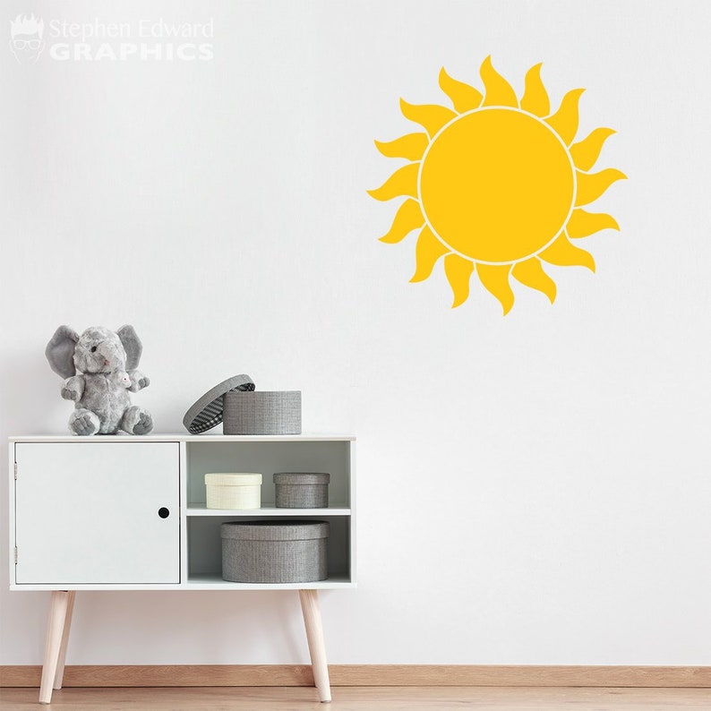 Sun Wall Decal Nursery Decor Wavy Sticker Art