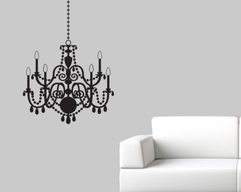 Chandelier Wall Decal - Elegant Wall Sticker - Chandelier Decal - Fancy Wall Decor