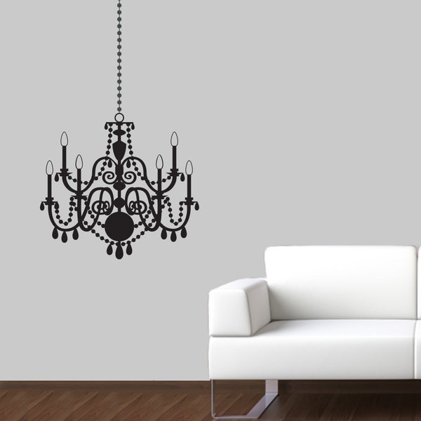 Chandelier Wall Decal - Elegant Wall Sticker - Chandelier Decal - Fancy Wall Decor