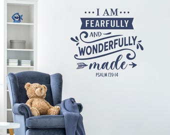 Ik ben vreselijk en prachtig gemaakt Sticker | Bijbeltekst Psalm 134:14 | Christelijke decoratie