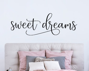 SWEET DREAMS  Wall Art Decal Girls Quote Vinyl Home Decor Words Lettering 24x48