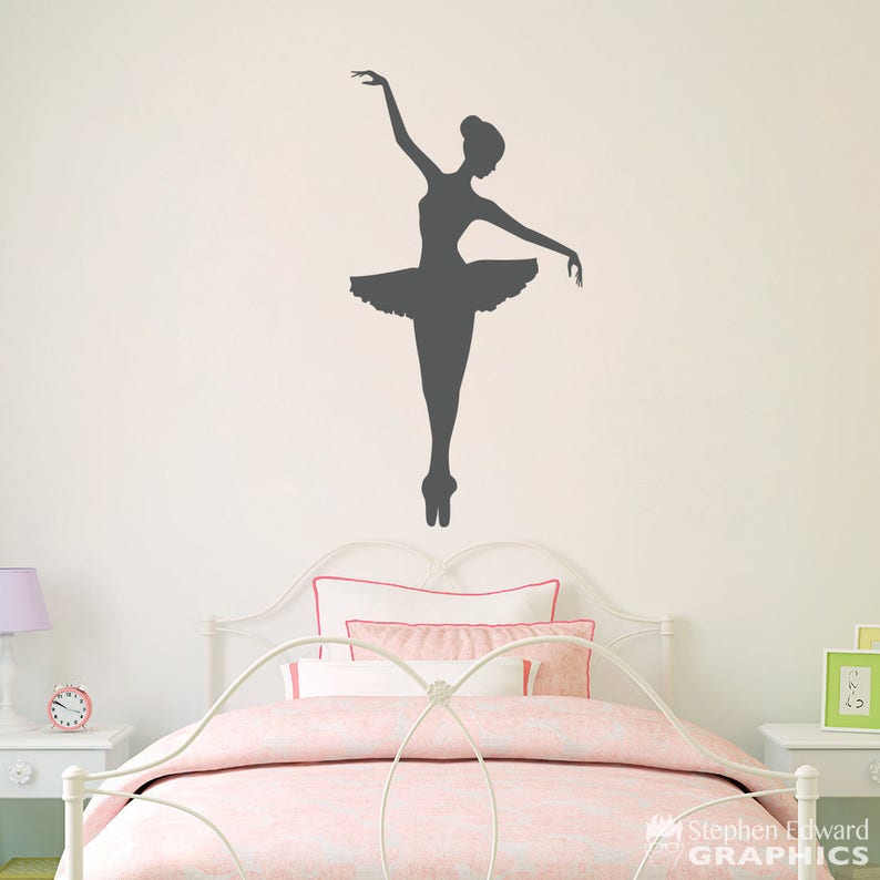 Ballerina Wall Decal Girl Bedroom Decor Dancing Ballet Etsy