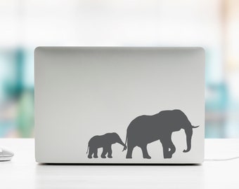 Elephant & baby Laptop Decal | Animal Laptop Sticker