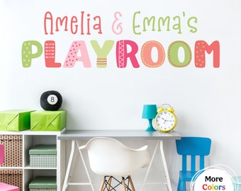 Personalized Playroom Wall Decal | Kids Room Vinyl | Multiple Colors