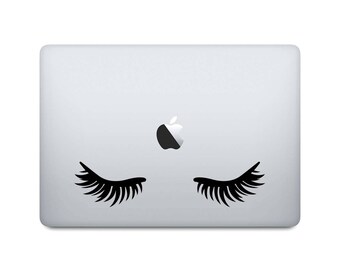 Eyelashes Laptop Sticker - Girl MacBook Decal - Eyelash Sticker Art