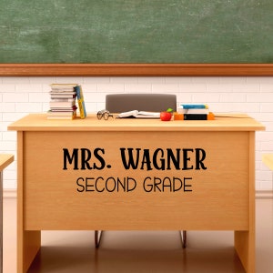 Teacher Name Decal | Grade Classroom Decor | School Wall Vinyl Sticker