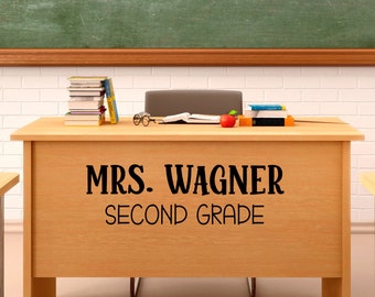 Teacher Name Decal | Grade Classroom Decor | School Wall Vinyl Sticker