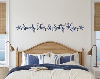 Sandy Toes and Salty Kisses Decal | Beach House Decor | Starfish Vinyl Decal
