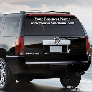 Calcomanía para auto / Publicite su negocio / Nombre y sitio web en su auto, SUV o camioneta