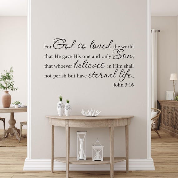 John 3:16 Decal | Christian Decal | Bible Verse Vinyl Decor | God so loved | Eternal life