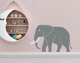 Cute Elephant Wall Decal | Safari Vinyl | Children Wall Decals Nursery Decor