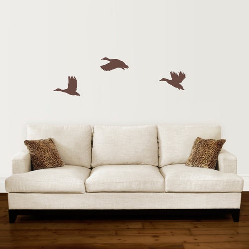 Duck Wall Decal Set Flying Ducks Mallard Duck Decals Man Etsy