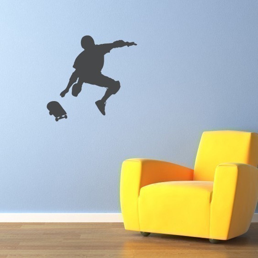Skateboarder Wall Decal Boy Bedroom Wall Art Children Wall Etsy