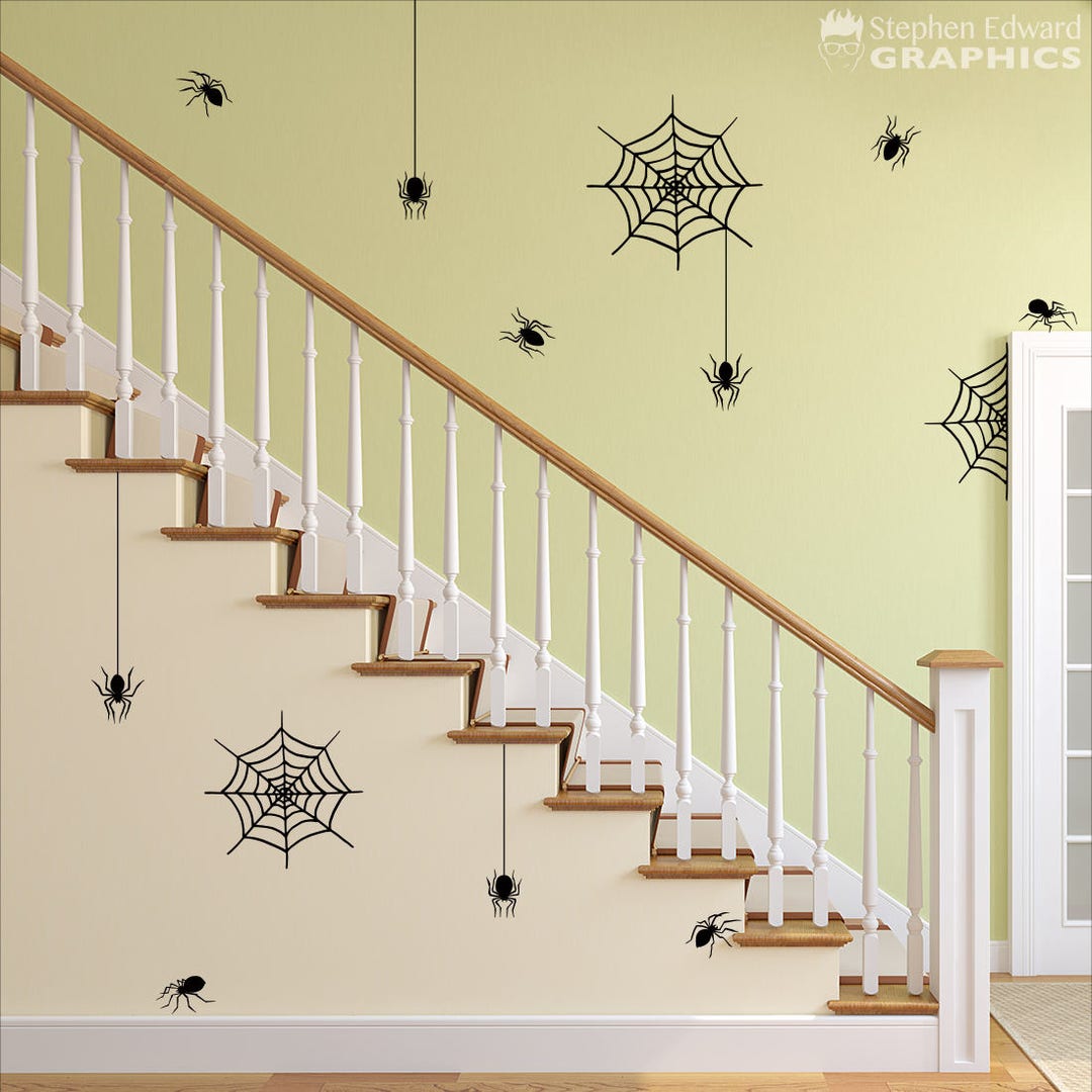Spider and Spiderweb Decal Set | Halloween Wall Decor | Spider Wall ...