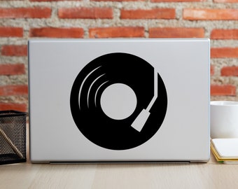 Turntable Laptop Decal | Record Player Sticker | Music Decal