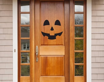 Jack-o-lantern Door Decal | Happy Face | Halloween Wall Sticker