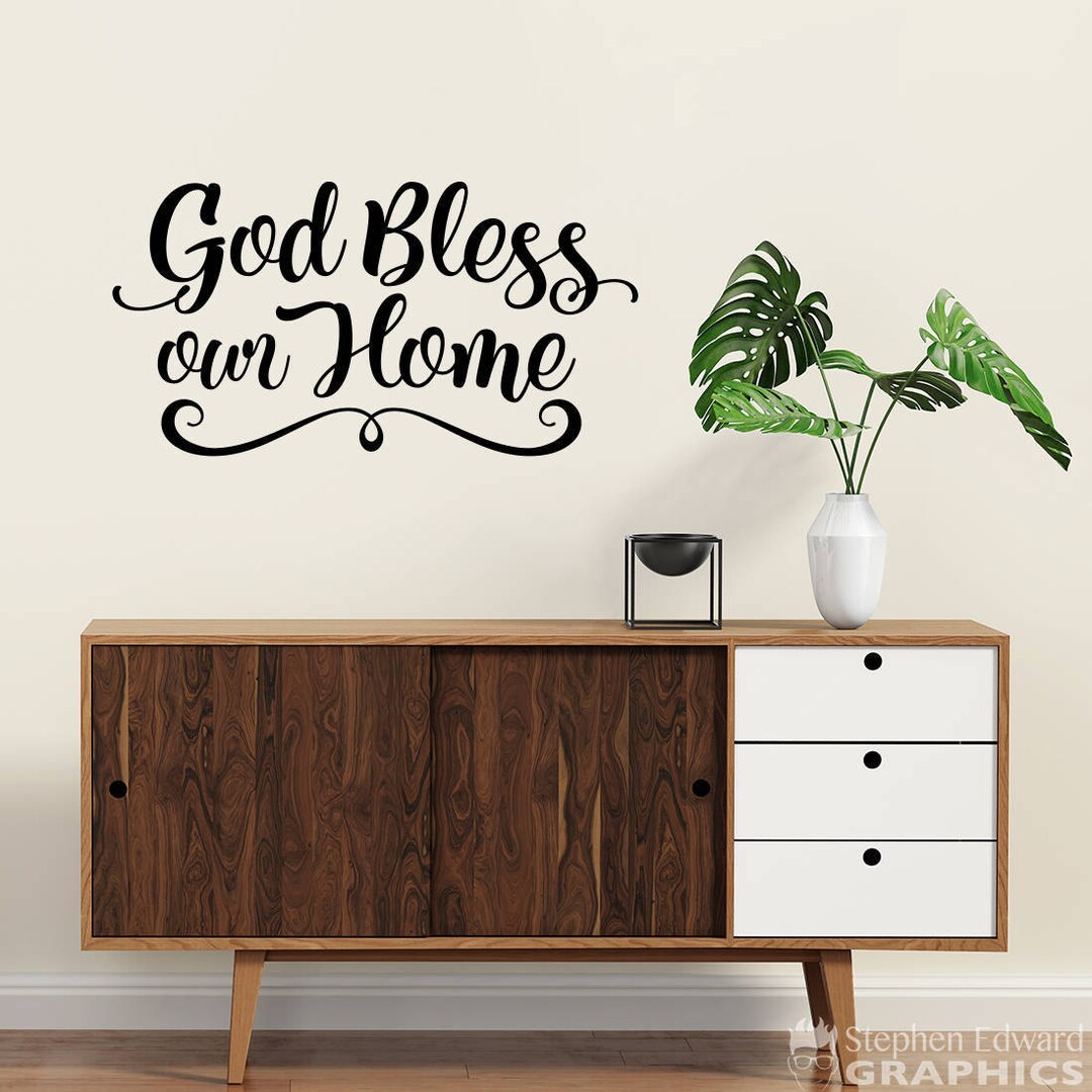 God Bless Our Home Vinyl Decal: Home Decor - Etsy New Zealand, image size:1080x1080