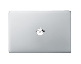 Nerd minuscules verres avec noeud sticker Macbook - fille Nerd lunettes ordinateur portable autocollant - Nerd Girl sticker