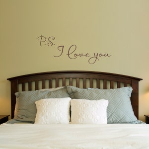 P.S. I Love You Wall Decal Love Decal Bedroom Wall Sticker Medium image 1