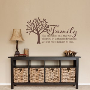 Family Tree Decal Family like branches on a tree Wall Quote Medium Wall Sticker image 1