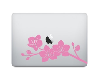 Orchid Laptop Decal - Flower Macbook Decal - Orchid Flower Sticker