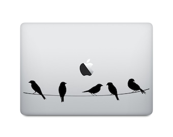 Birds on a wire Macbook Decal | Nature Laptop Decal | Bird Computer Sticker