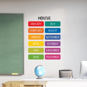 Months Decal | Classroom Decor | Teacher Wall Art