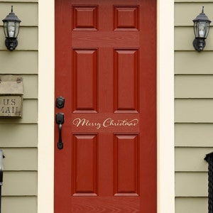 Merry Christmas Decal Front Door Vinyl Holiday wall decal Christmas Decor image 1