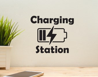 Charging Station Wall Decal | Phone Charging Sticker | Teacher Classroom Vinyl Decal