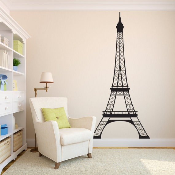 Seine River Paris Iron Tower Scenery Wall Sticker Living Room Bedroom  Office Decoration Landscape Mural Art Diy Pvc Home Decal