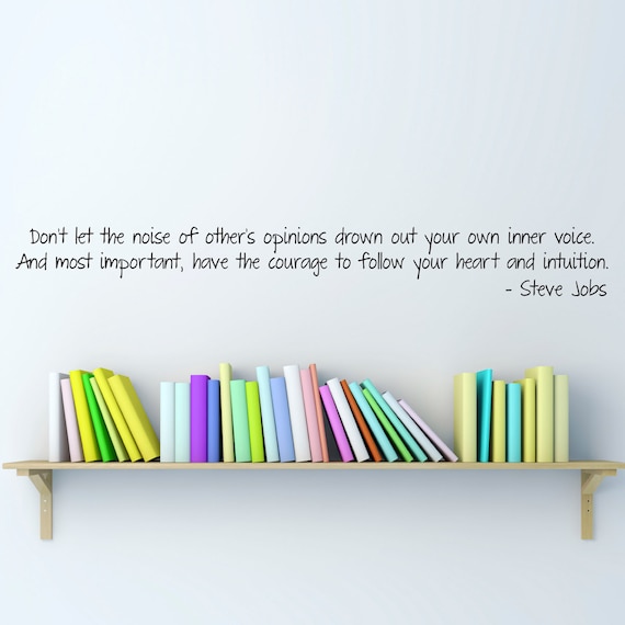 Autocollant Mural Steve Jobs - Citation 'Ayez Le Courage De Suivre Votre Cœur' - Vinyle Décoratif A27 - Neuf Sous Blister - Pour Bureau Ou Salon
