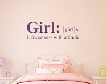 Girl Wall Decal | Dictionary definition Decal | Girl Bedroom Vinyl