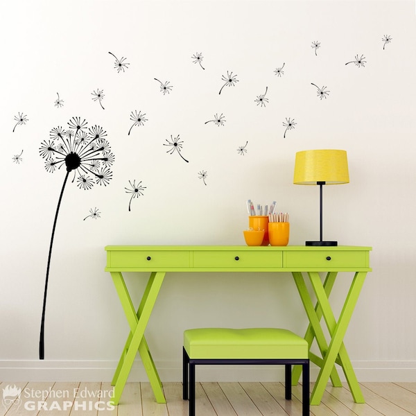 Dandelion Wall Decal Etsy
