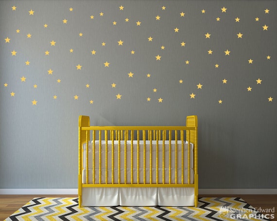 Stars Decal Set | 75 Star Wall Decals | Nursery Kids Bedroom Decor