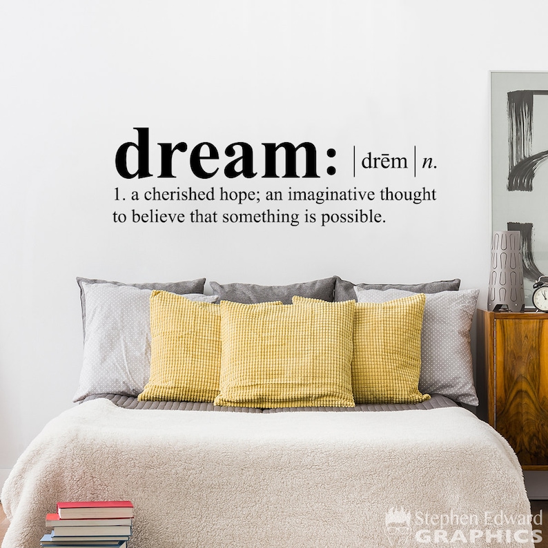 Dream Definition Decal Dictionary Definition Vinyl Dream Etsy