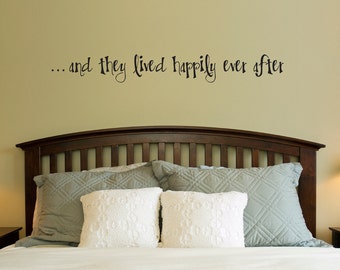 Happily Ever After Wall Decal - Couple Bedroom Decor - Decal Quote - Large