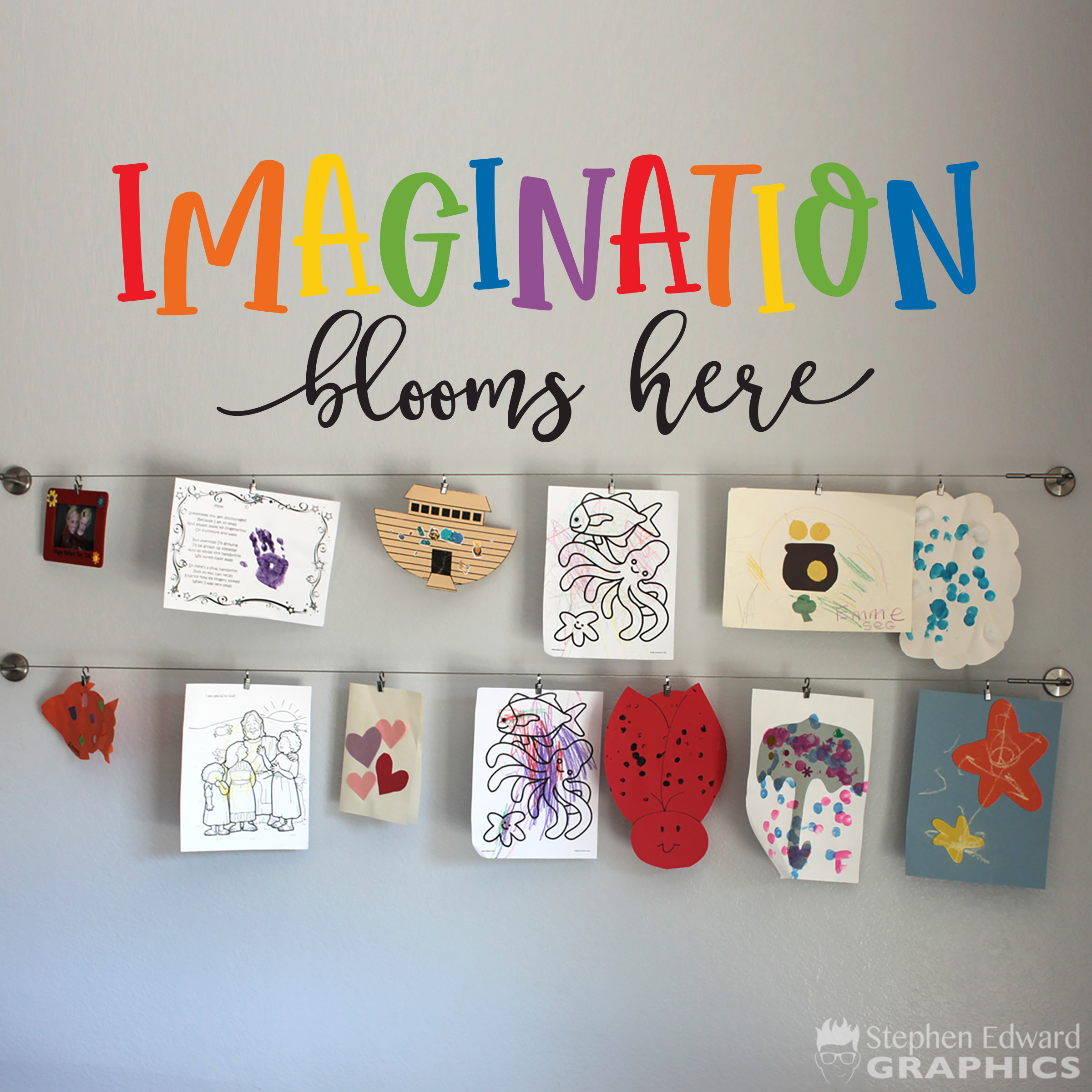 Imagination Blooms Here Decal Classroom Decor Children Etsy
