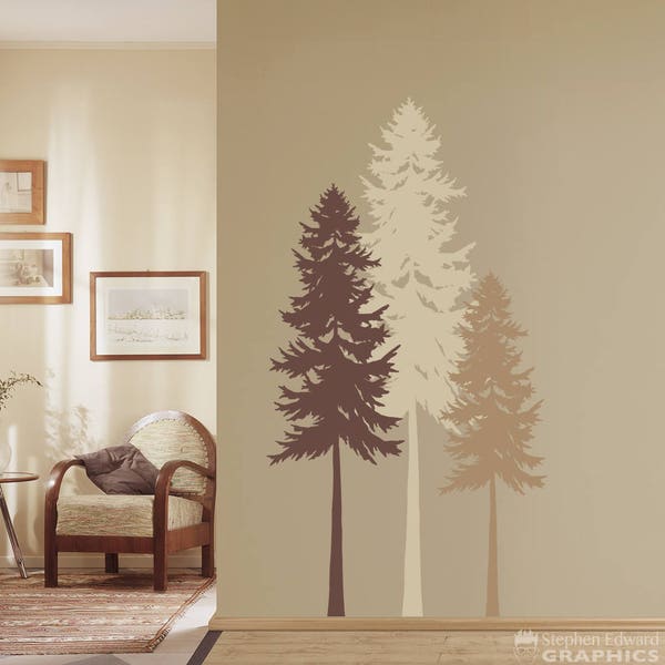 Fir Tree Wall Decal - Tree Wall Art - Nature Decor - Listing is for ONE TREE