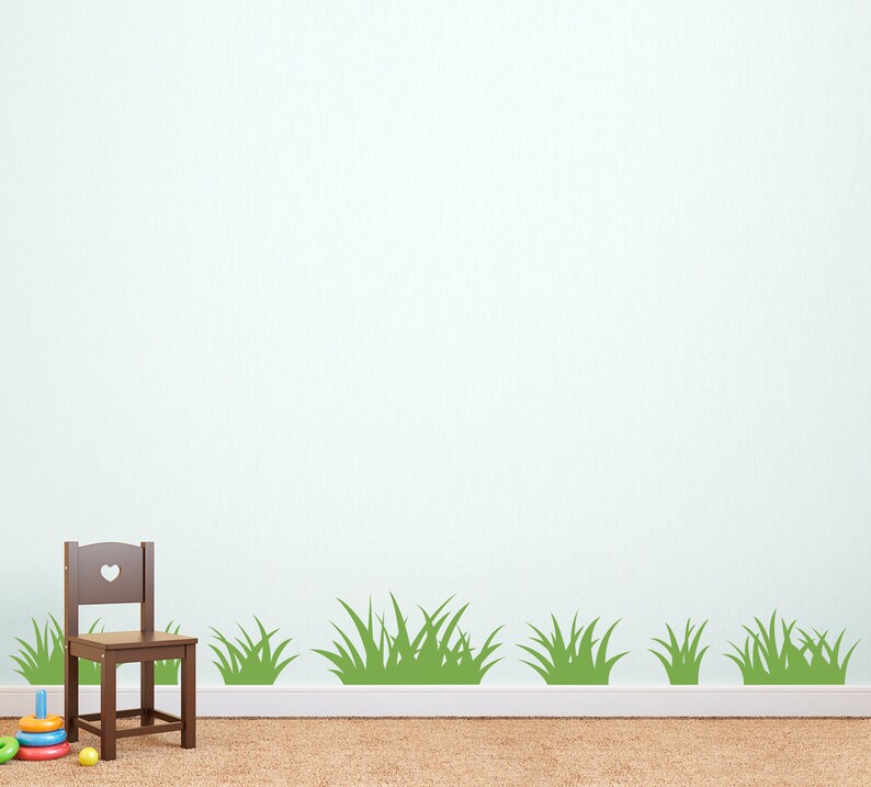 Grass Wall Decal Set Of 7 Patches Children Coordinating For Tree Ver 2