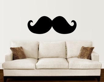 Mustache Decal | Living Room Wall Vinyl | Hipster Office Decor