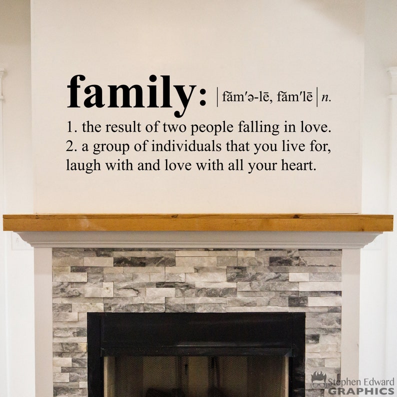 Family Definition Wall Decal Dictionary definition Wall Art Etsy