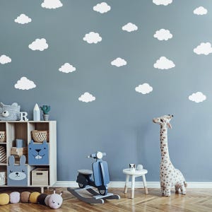 Puffy Cloud Decal Set | Set of 28 | Kid Bedroom Decor