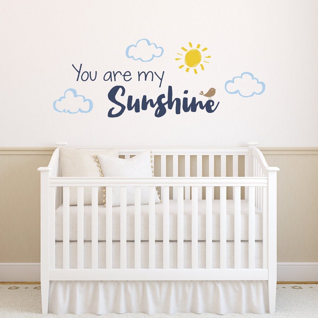 You Are My Sunshine Decal Nursery Wall Sticker Sunshine Quote With ...